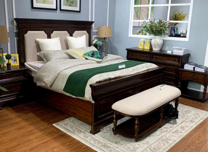 Design Double bed Leather Bed Beds Bed Wood Upholstery Bedroom Marriage 180x200